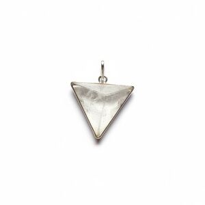 .925 Silver Triangle quartz  Pendant